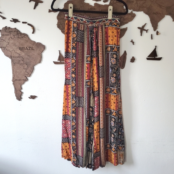 Jaase Pants - JAASE Boho Wide Leg Palazzo Patchwork Pants